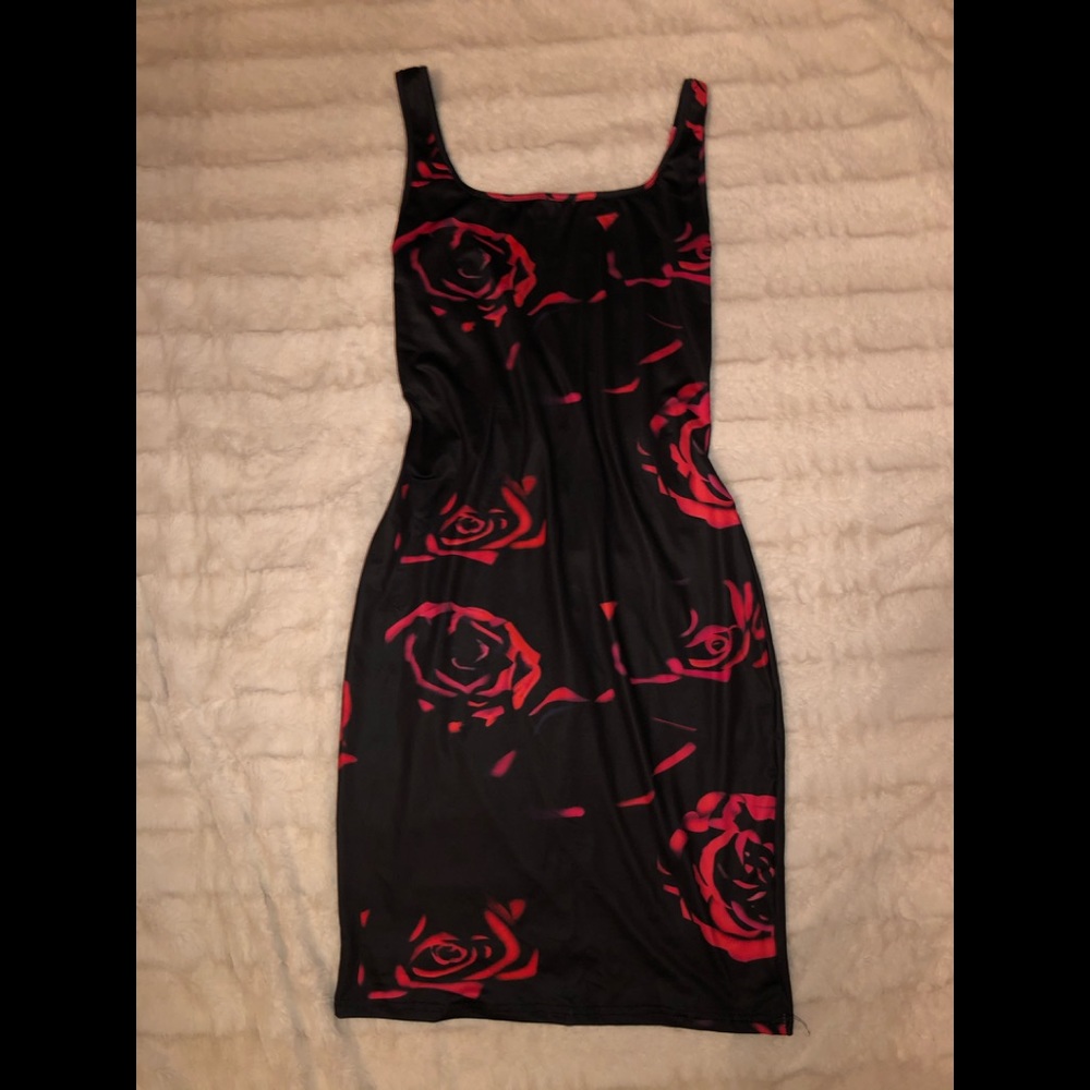 Rose print dress